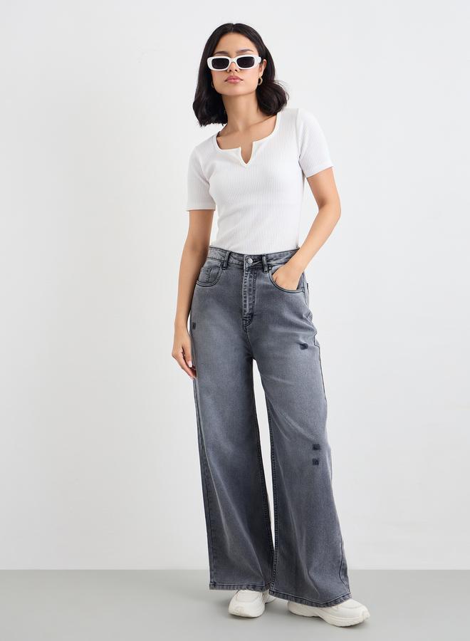 ستايلي جينز بأرجل واسعة - Image 5